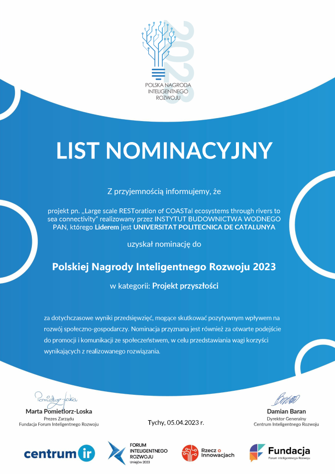 REST-COAST project nominated for Polish Reward of Intelligent Development